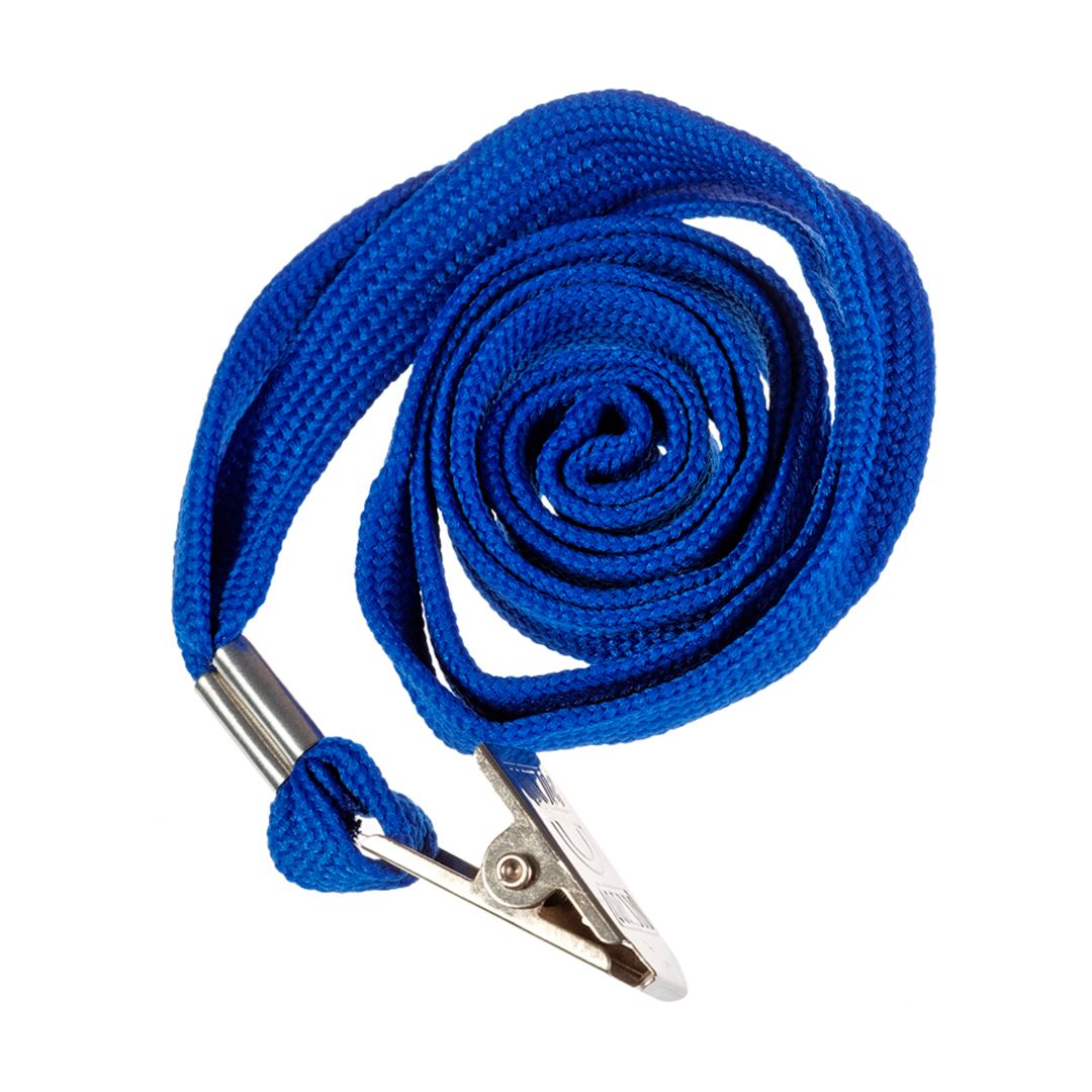 Көлденең бейдж OfficeSpace, 100*75 мм, көк бауы бар қыспамен / Бейдждер №2