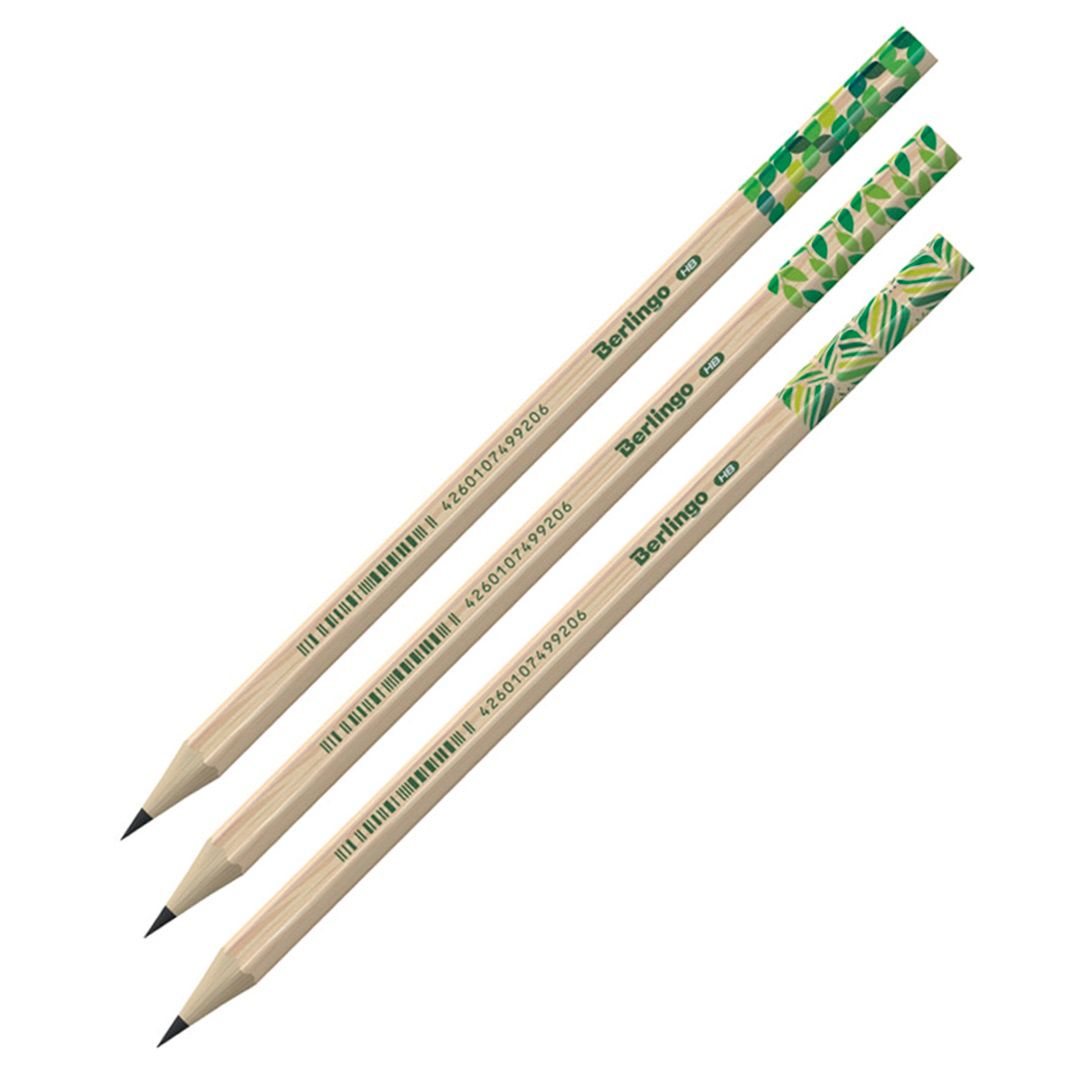 Қара графитті қарындаш Berlingo "Green Series" HB, пластик, үшкірленген өшіргішсіз, баға бір дана үшін / Қара графитті қарындаштар №2