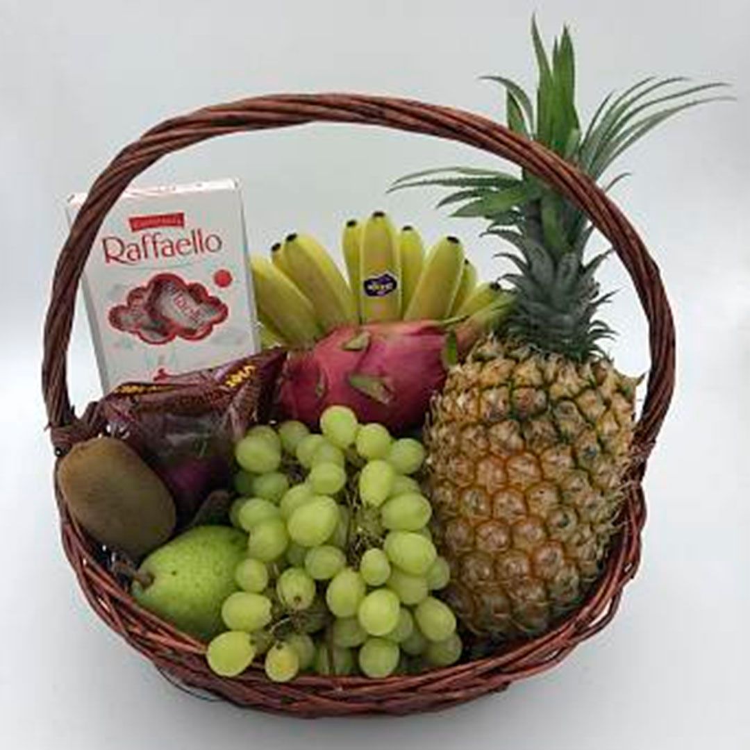 Фруктовая корзина, средняя №3, 6,5 кг / Сладкие подарки oe.kz Фруктовая корзина, средняя №3, 6,5 кг / Сладкие подарки