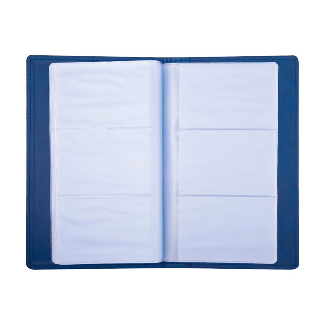 Визитница 3-х рядная OfficeSpace "Winner" на 72 визиток, 125*201 мм, кожзам, синяя / Визитницы настольные №2