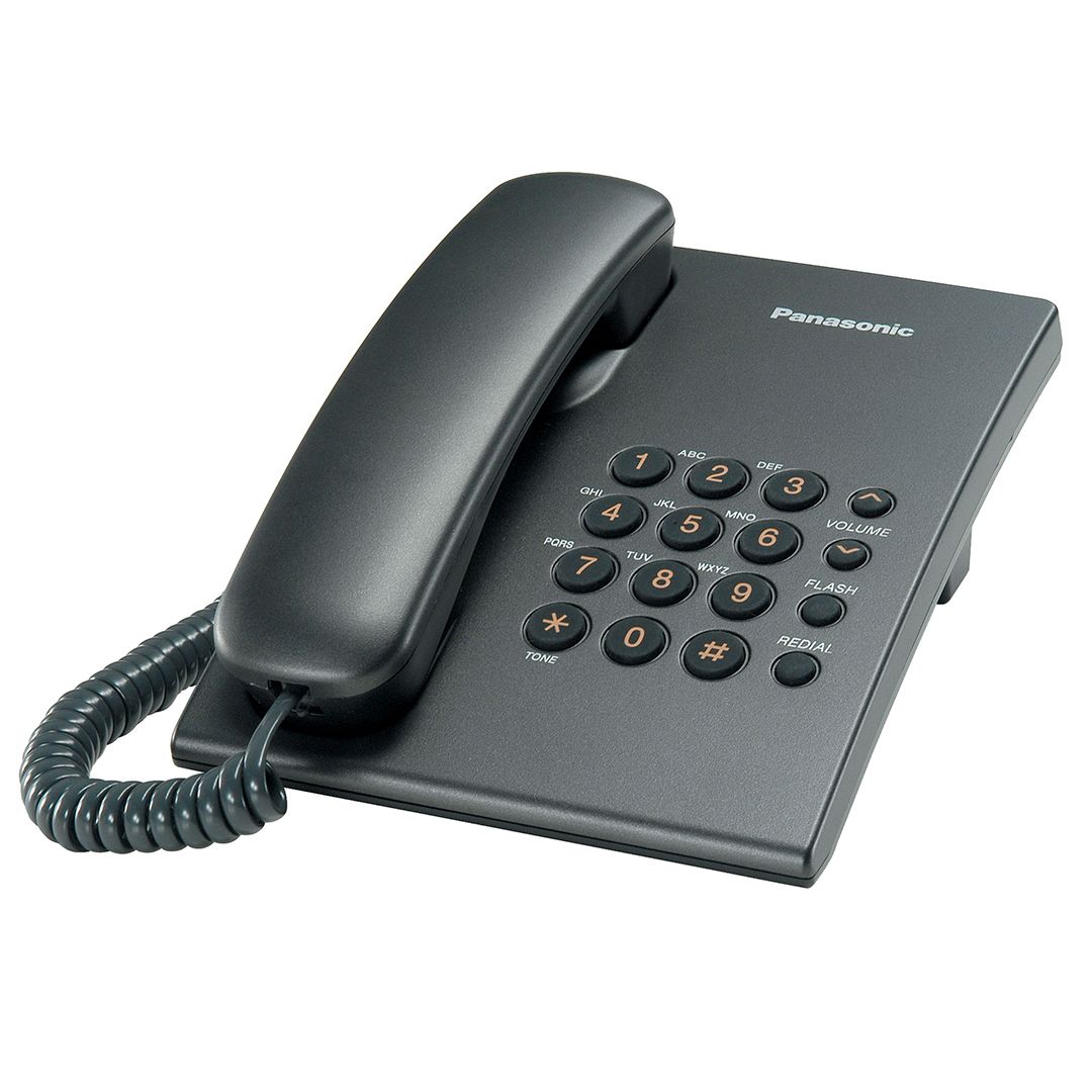 Телефон проводной Panasonic "KX-TS2350RUT", титан / Телефоны проводные