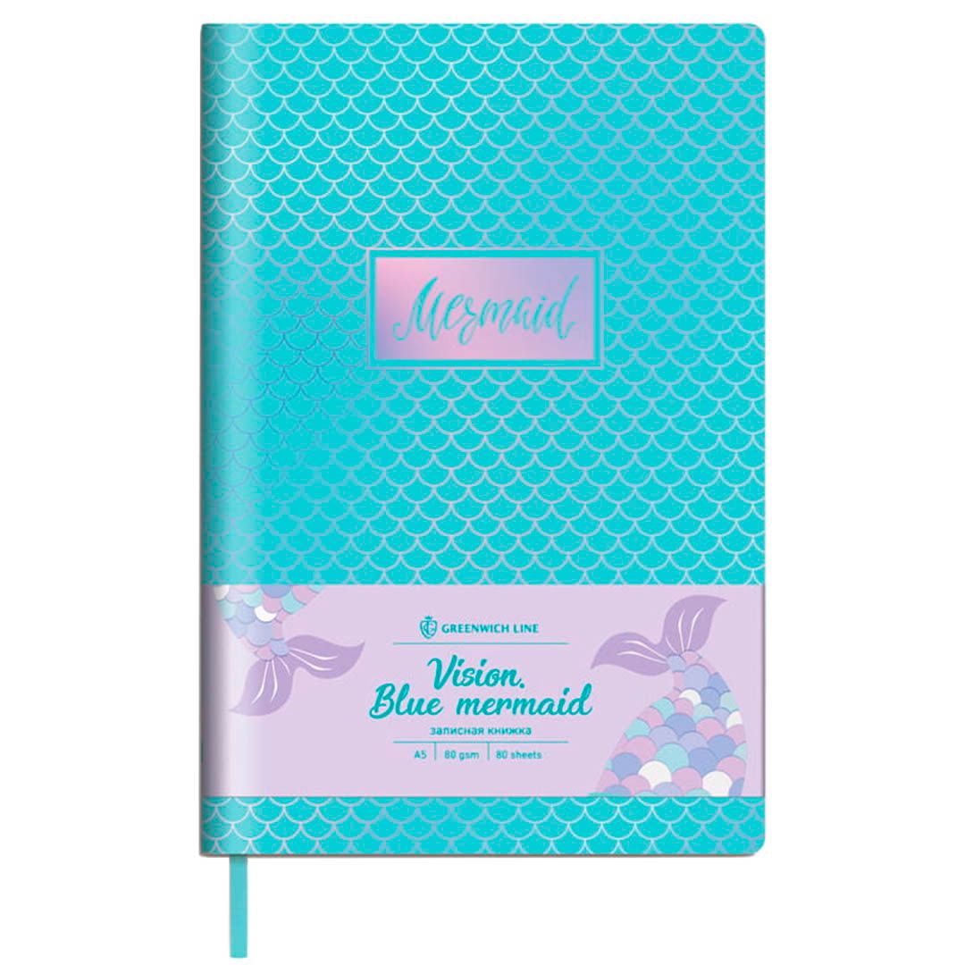 Записная книжка Greenwich Line "Vision. Blue mermaid", А5, 80 листов, в клетку