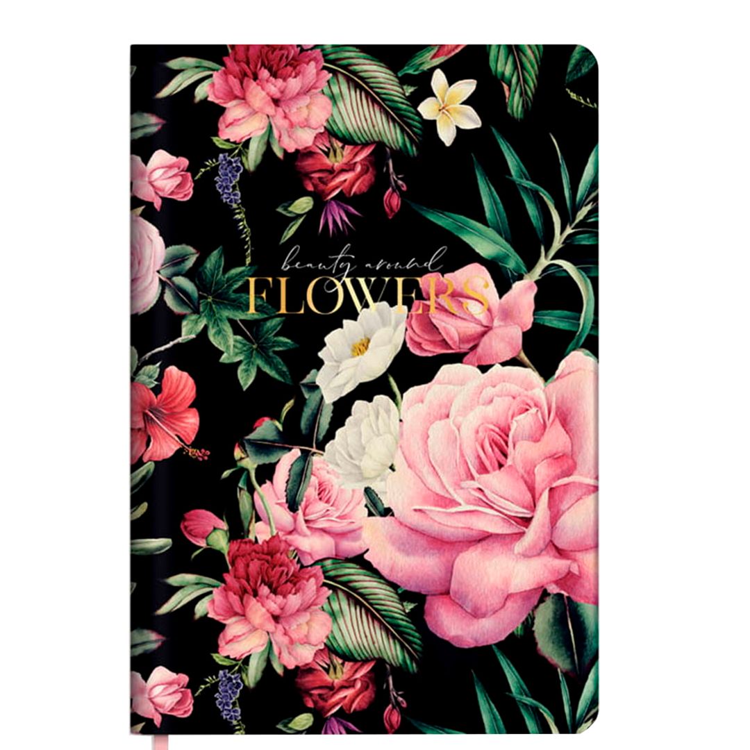 Ежедневник недатированный Greenwich Line "Romance. Dark flowers", A5, 136 л., тиснение фольгой / Ежедневники недатированные