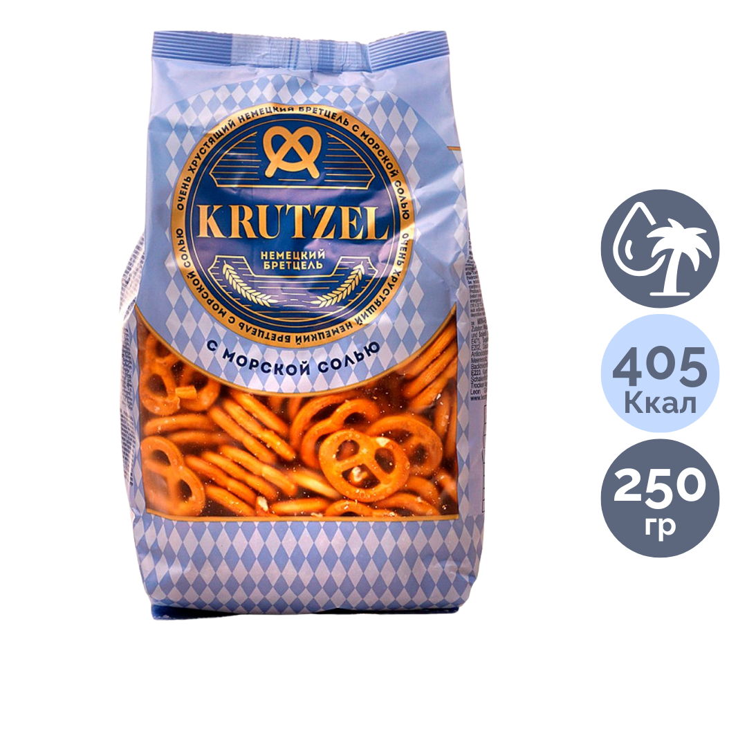 Бұрама тоқаштар Krutzel "Тоқаш теңіз тұзымен", 250 гр / Печенье, вафлилер, крекерлер