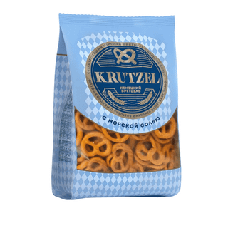Крендельки Krutzel "Бретцель с морской солью", 250 гр / Вафли, трубочки, крекеры