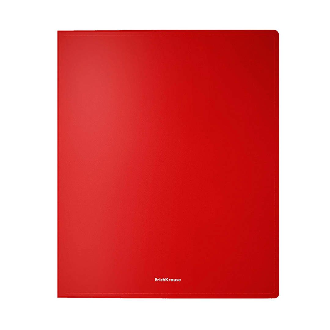 Папка Erich Krause "Classic", A4 формат, на 4 кольцах, корешок 35 мм, красная / Папки на кольцах