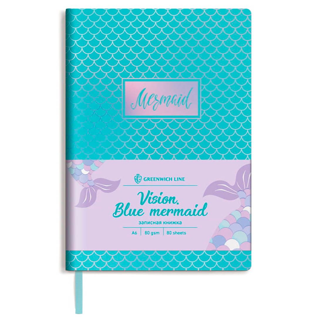 Записная книжка Greenwich Line "Vision. Blue mermaid", А6, 80 листов. в клетку