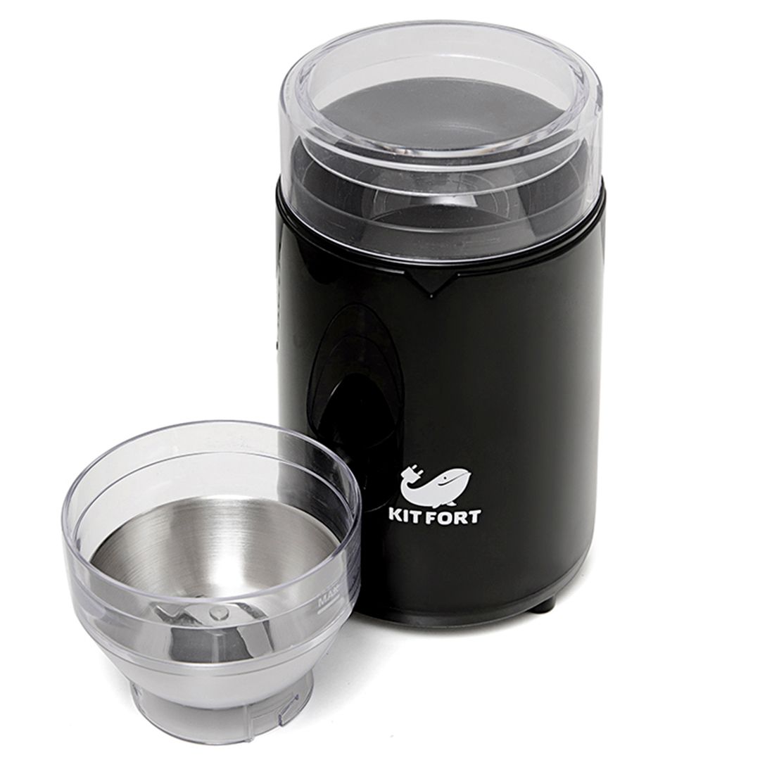 Кофемолка Kitfort KT-1314, 150 Вт, вместимость 60 г, черная / Кофемолки №4 oe.kz Кофемолка Kitfort KT-1314, 150 Вт, вместимость 60 г, черная / Кофемолки №4