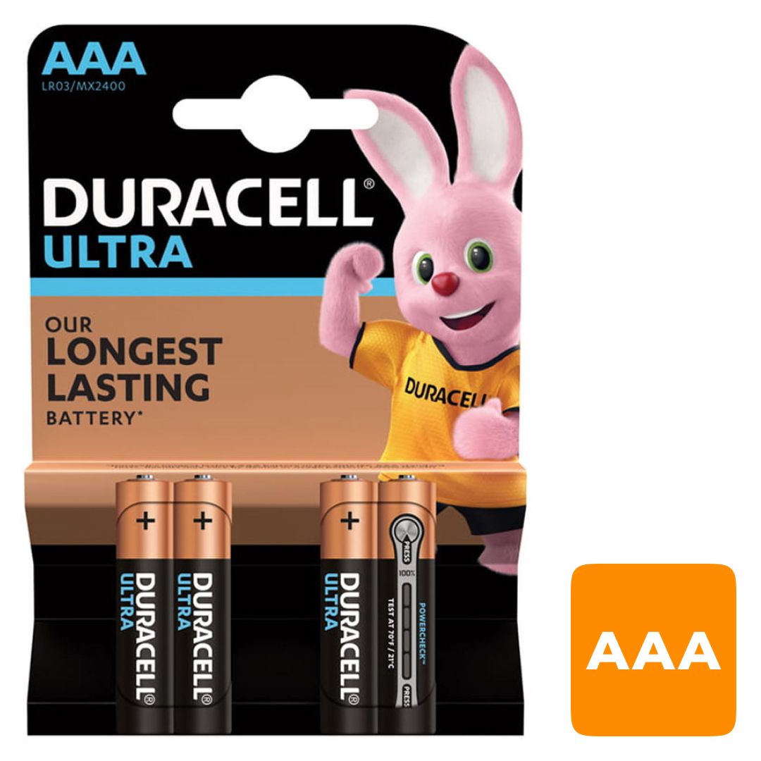 Батарейки Duracell UltraPower мизинчиковые АAA LR03/MX2400, 1,5 V, 4 шт./уп., цена за упаковку / Батарейки