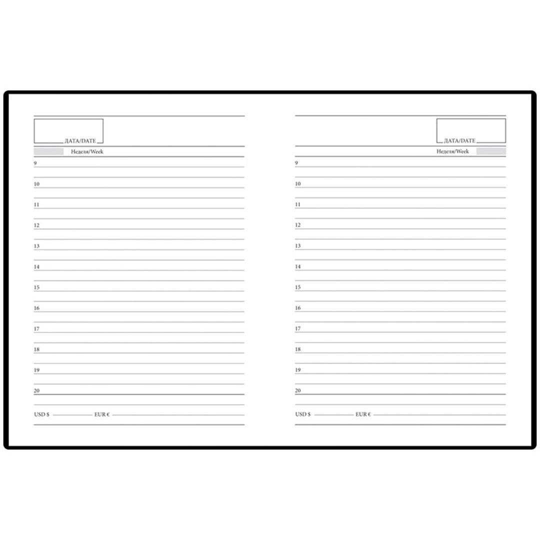 Ежедневник недатированный OfficeSpace, A6, 160 л, бумвинил, черный / Ежедневники недатированные №2