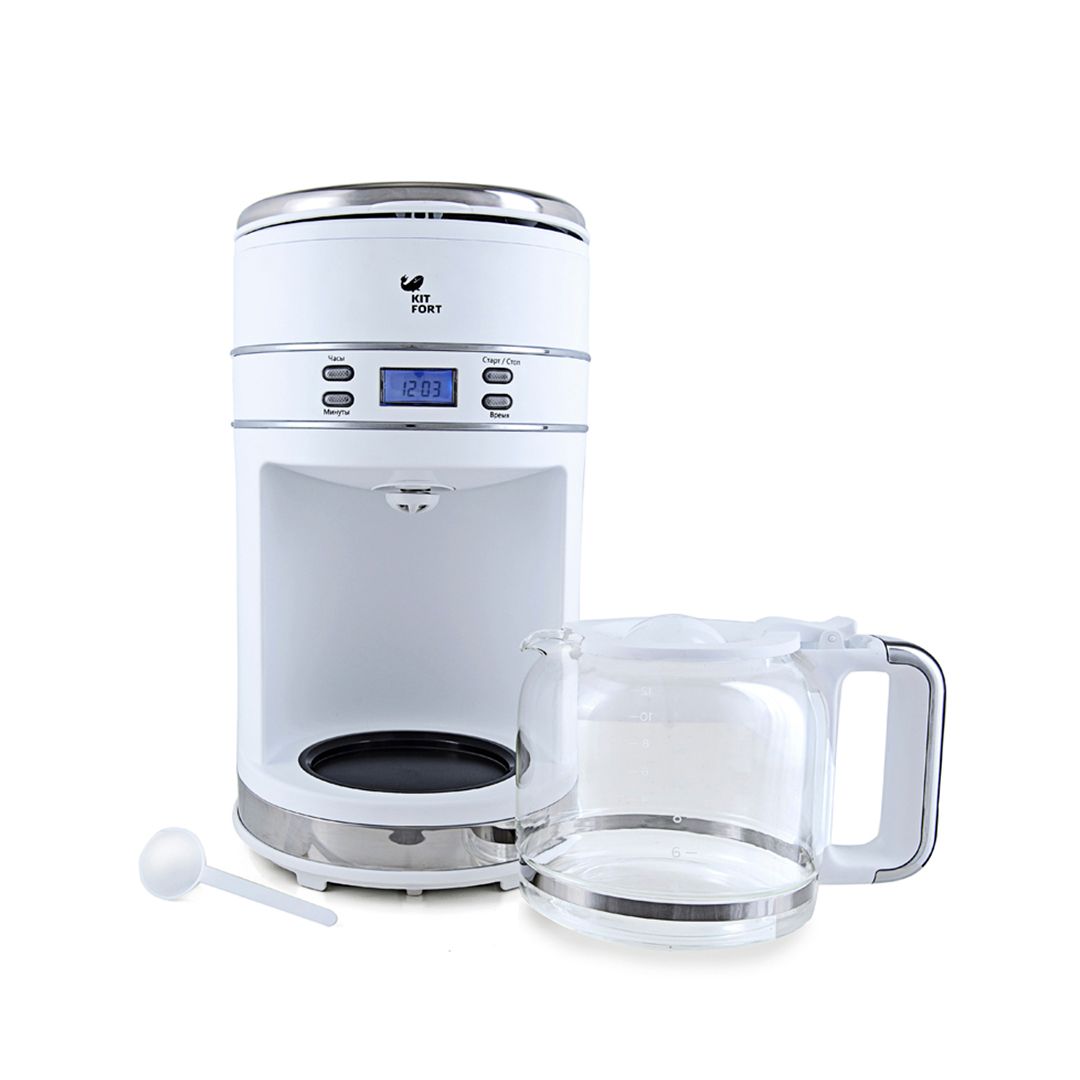 Кофеварка капельная Kitfort КТ-704-1, 1,5 л, белая / Кофеварки	 №3