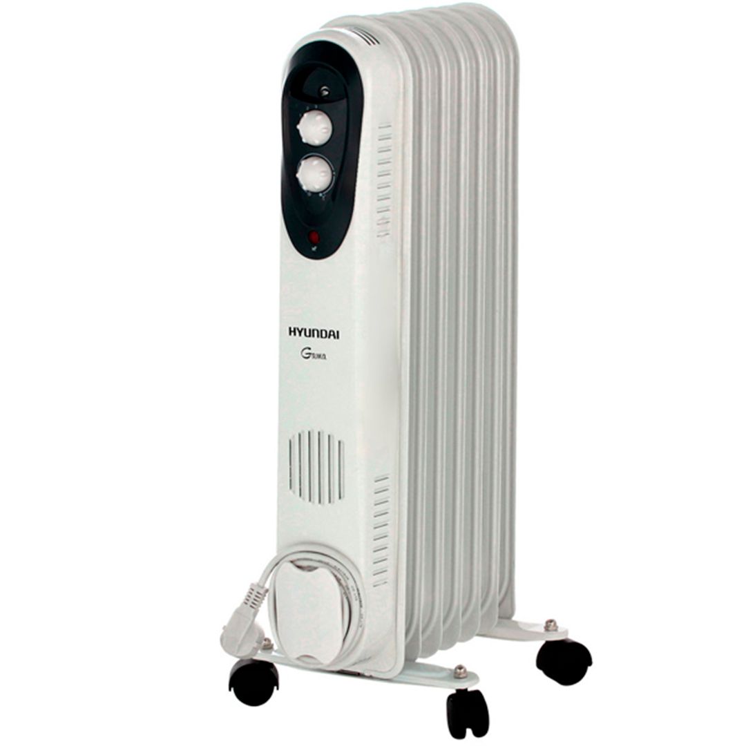 Обогреватель масляный Hyundai H-HO-7-07-UI892, 1,5 кВт, белый / Обогреватели