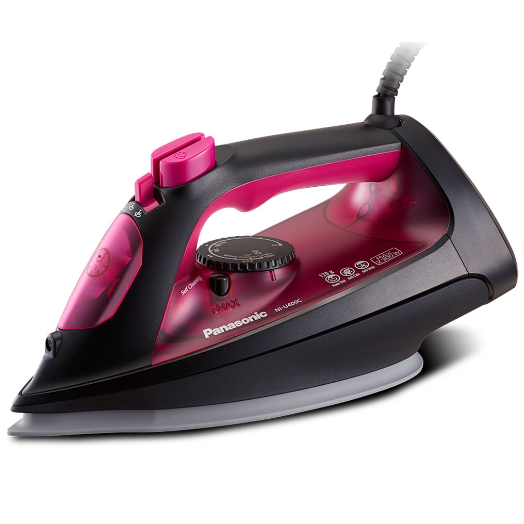 Утюг Panasonic NI-U400CPTW, мощность 2300 Вт, резервуар 300 мл, керамическая подошва, фиолетовый / Уход за одеждой