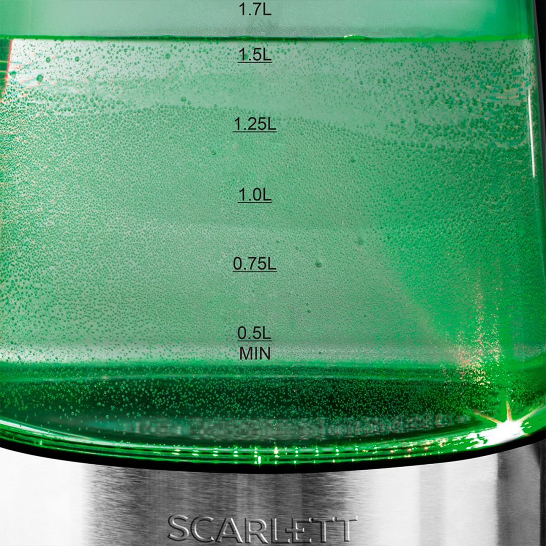 Электрический чайник Scarlett SC-EK27G60, 1,8 л, стекло, черный / Чайники	 №6