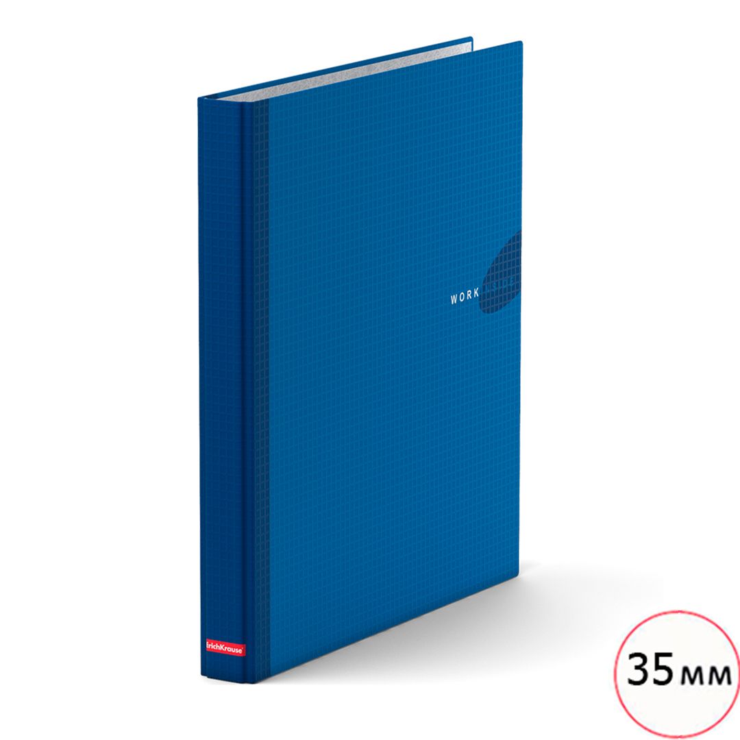 Папка Erich Krause "Work inside", А4 формат, на 4 кольцах, корешок 35 мм, синяя / Папки на кольцах oe.kz Папка Erich Krause "Work inside", А4 формат, на 4 кольцах, корешок 35 мм, синяя / Папки на кольцах