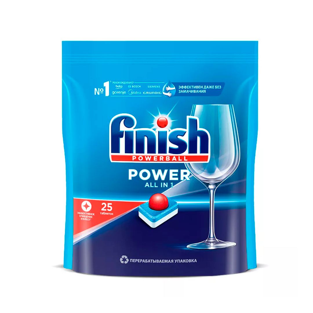 Таблетки для посудомоечных машин Finish "All in 1" (Турция), 25 таблеток / Средства для посудомоечных машин