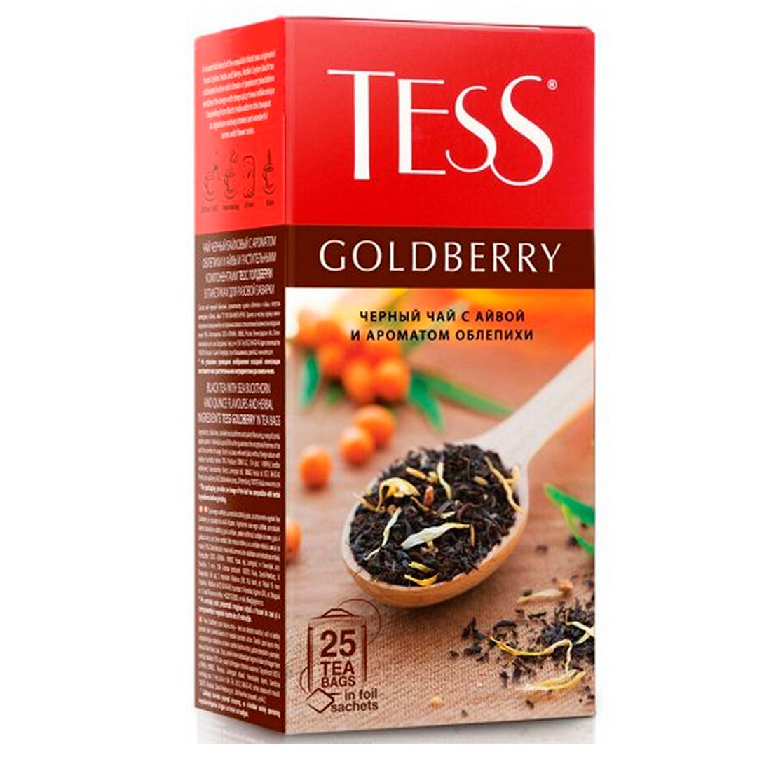 Чай Tess Goldberry, черный, фруктовый, 25 пакетиков / Чай пакетированный №3