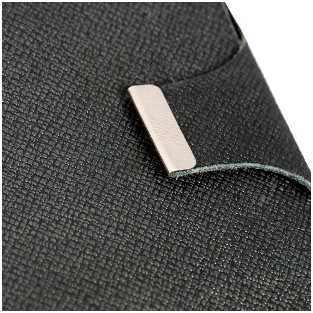 Визитница 3-х рядная OfficeSpace на 96 визиток, 110*190 мм, кожа, кнопка, серая / Визитницы настольные №3