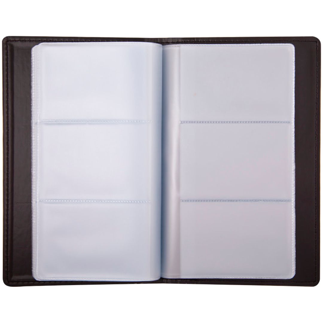 Визитница 3-х рядная OfficeSpace "Winner" на 72 визиток, 125*201 мм, кожзам, черная / Визитницы настольные №2