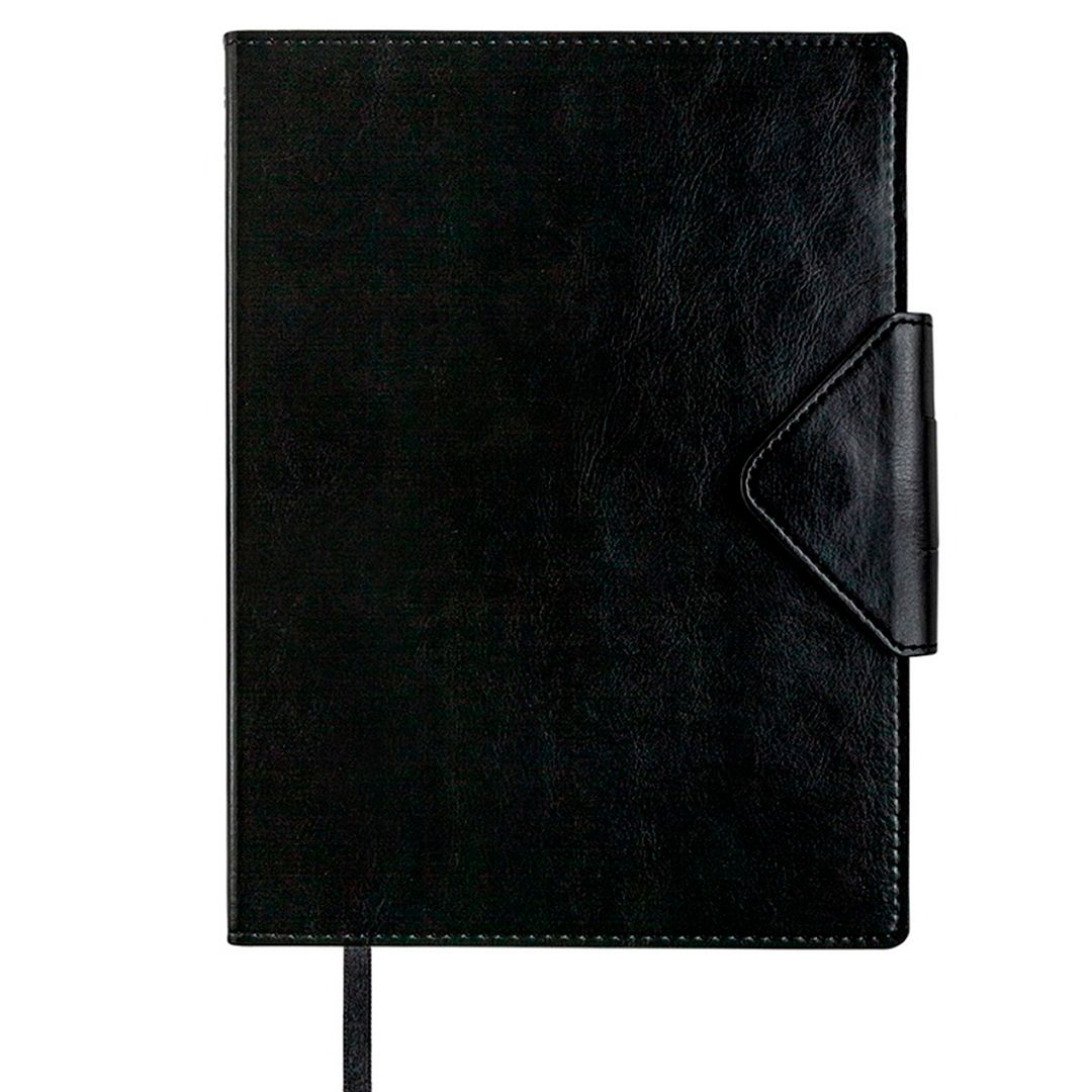 Ежедневник датированный Misterio, 2020 г., А5, 176 л., на застежке, куагуле, в линейку, черный / Ежедневники датированные