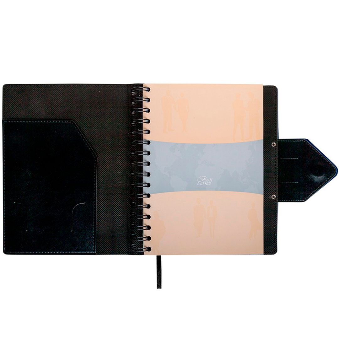 Ежедневник датированный Misterio, 2020 г., А5, 176 л., на застежке, куагуле, в линейку, черный / Ежедневники датированные №2