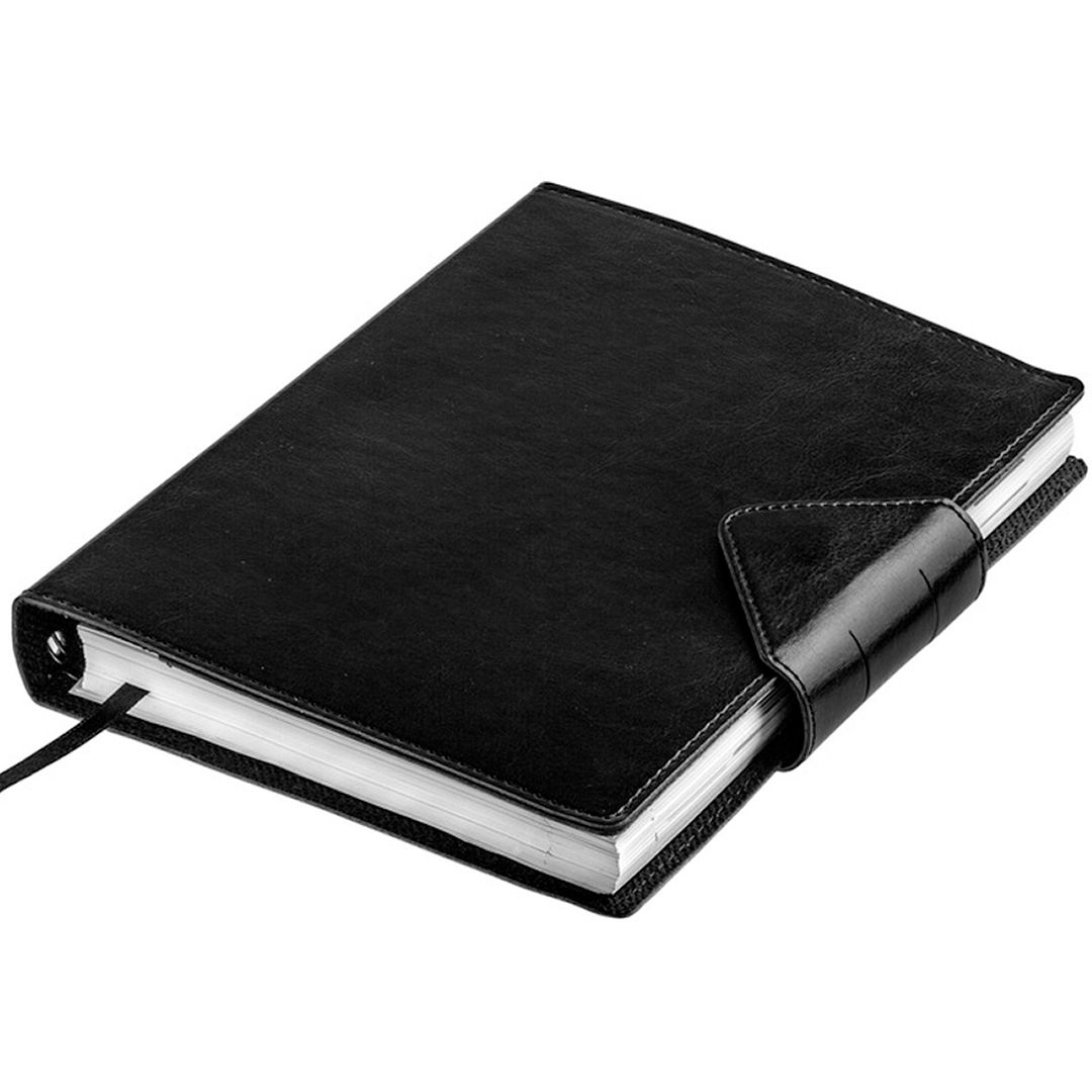 Ежедневник датированный Misterio, 2020 г., А5, 176 л., на застежке, куагуле, в линейку, черный / Ежедневники датированные №3