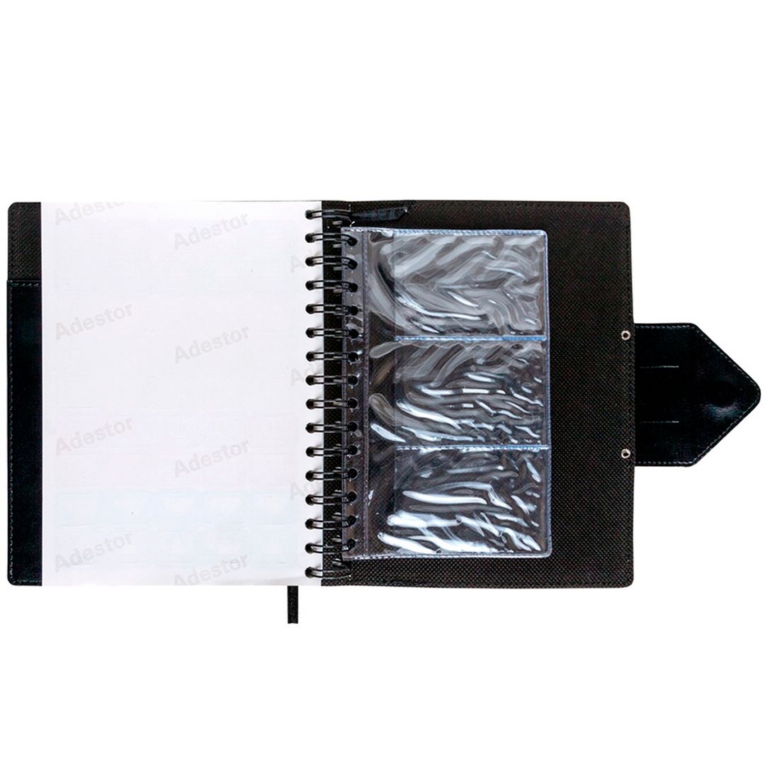 Ежедневник датированный Misterio, 2020 г., А5, 176 л., на застежке, куагуле, в линейку, черный / Ежедневники датированные №5