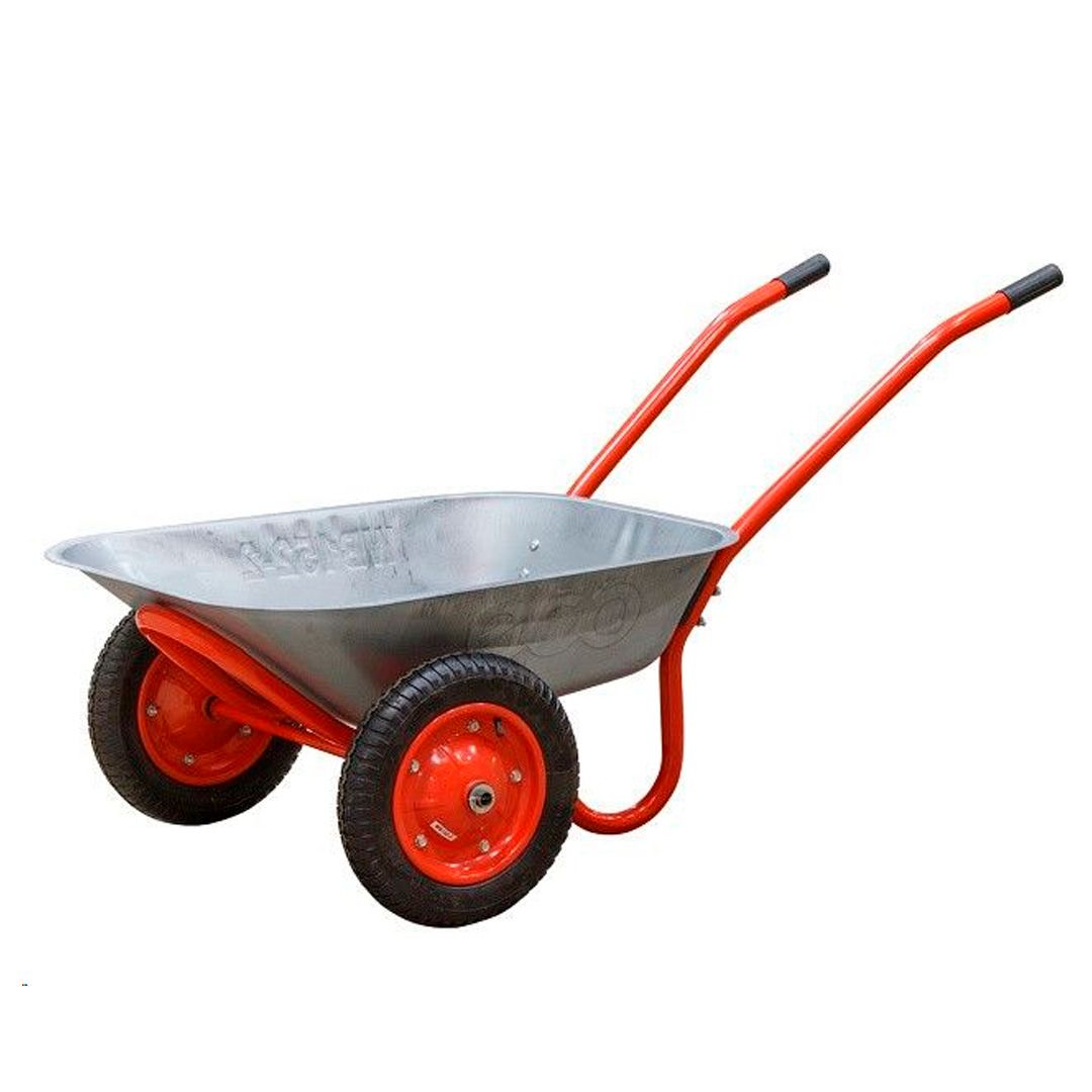 Тачка садовая ECO, двухколесная, объем 80 л, грузоподъемность 150 кг / Для сада