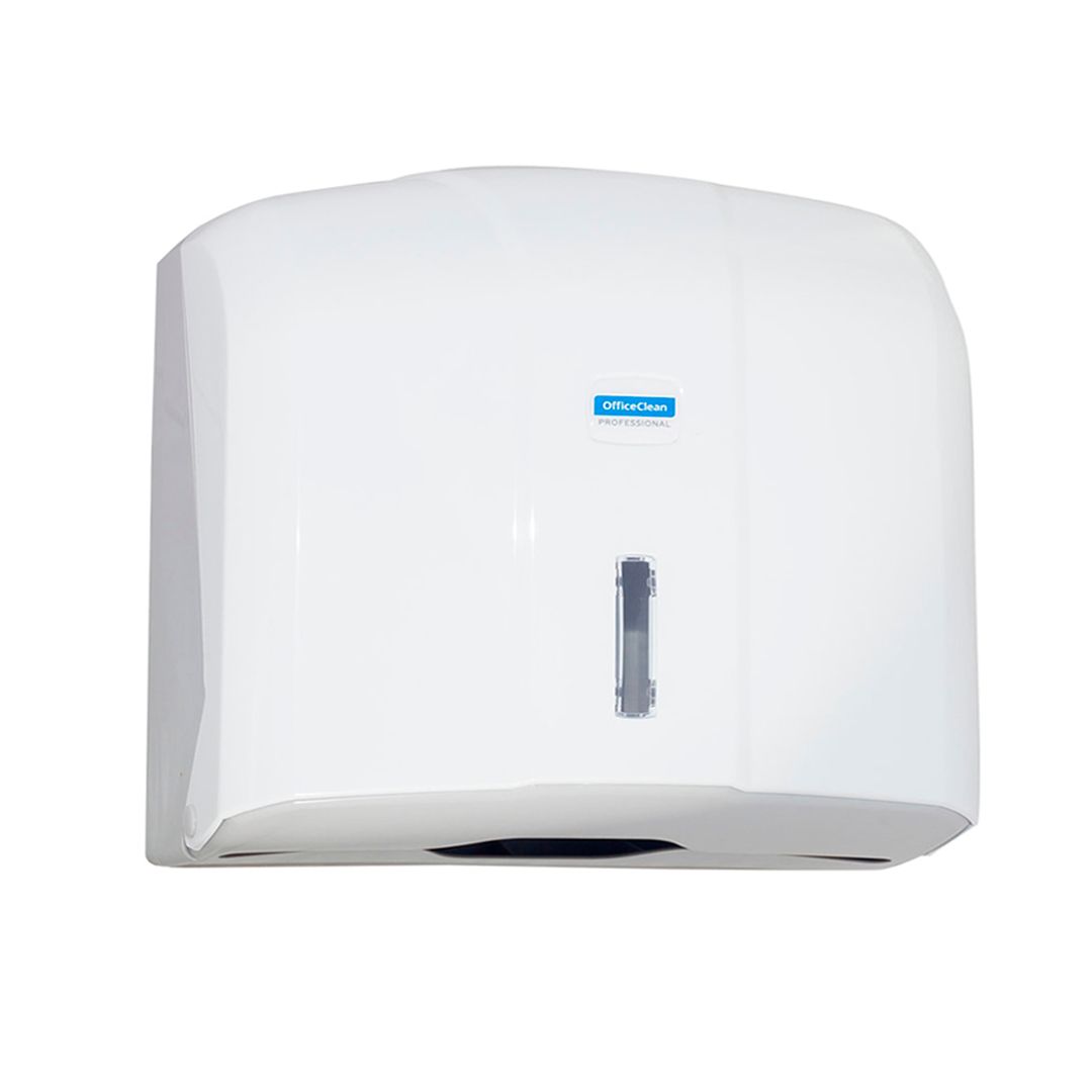 Диспенсер для полотенец OfficeClean Professional, V-сложение, пластик, белый / Диспенсеры для полотенец