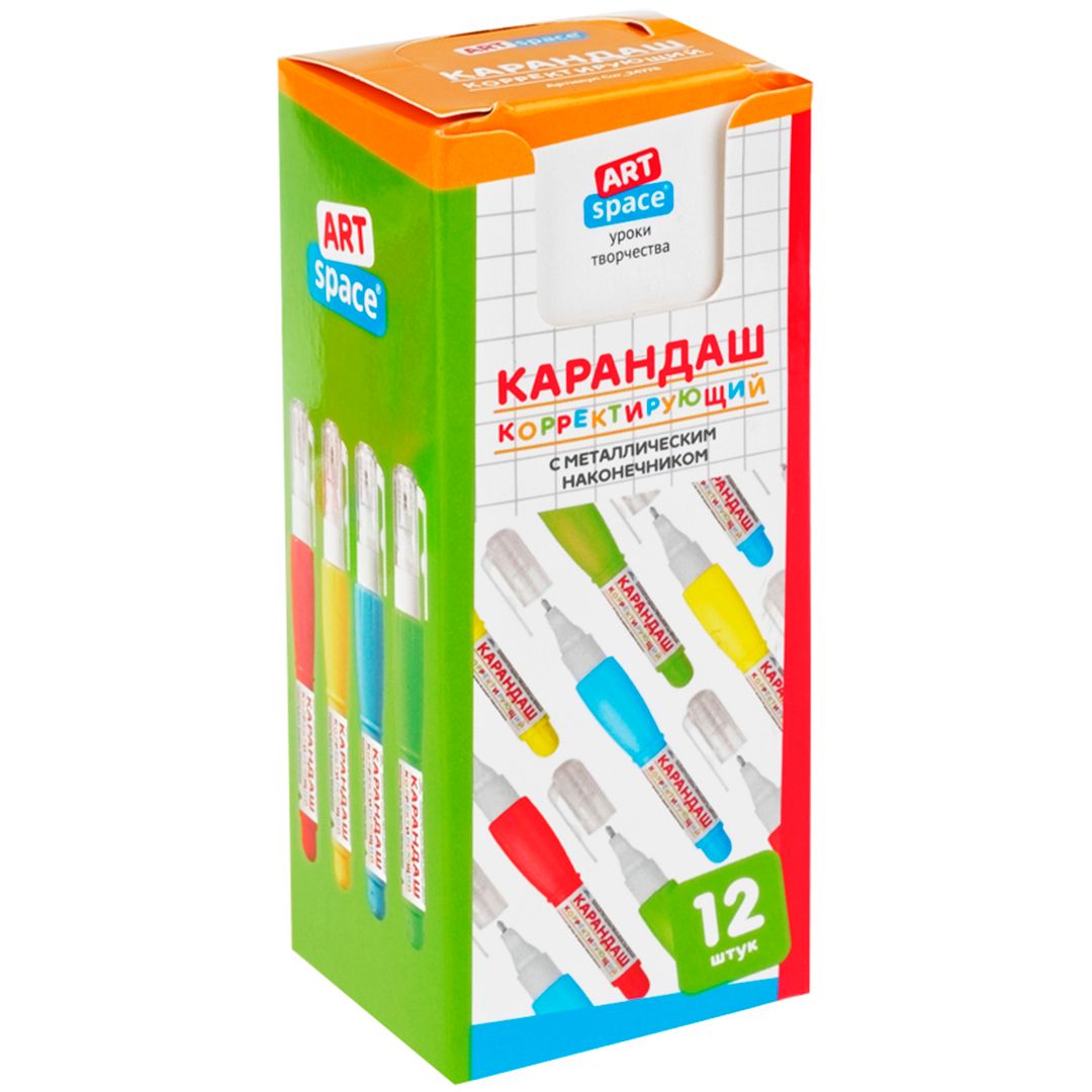 Корректирующий карандаш ArtSpace, 4 мл, металлический наконечник / Корректирующий карандаш №2