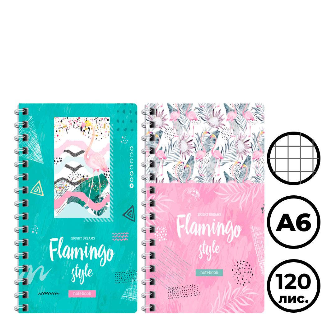 Записная книжка ArtSpace "Стиль. Flamingo", А6, 120 листов, на гребне / Записные книжки