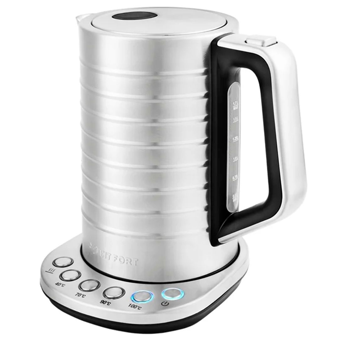 Электрический чайник с терморегулятором Kitfort KT-649, 1,7 л, металлик / Чайники	