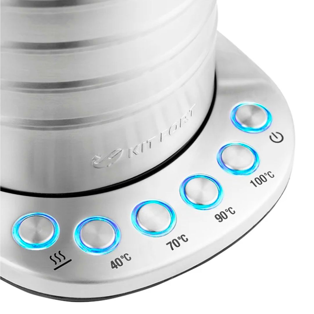 Электрический чайник с терморегулятором Kitfort KT-649, 1,7 л, металлик / Чайники	 №4