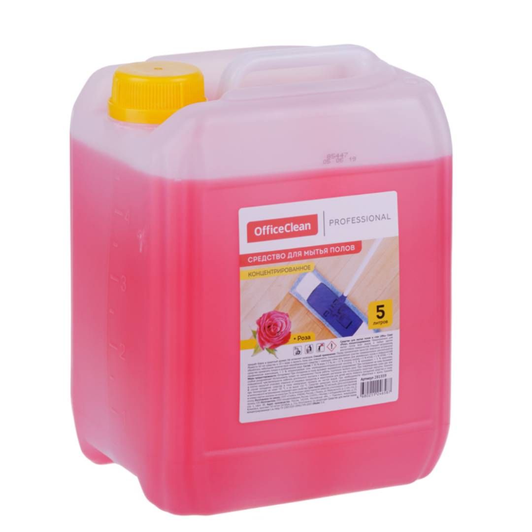 Средство для всех видов полов OfficeClean Professional "Роза", 5000 мл / Средства для мытья полов №2