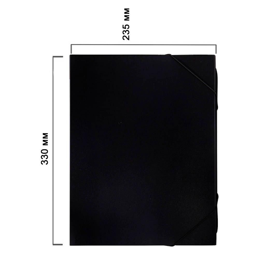 Папка OfficeSpace, А4 формат, 500 мкм, на резинке, 13 отделений, черная