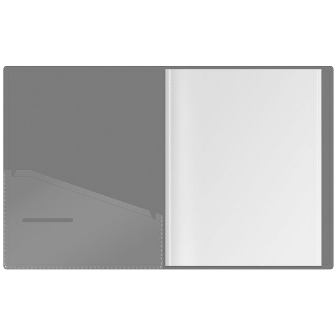 Папка файловая на 30 файлов Berlingo "Soft Touch", А4 формат, корешок 17 мм, серая / Папки файловые №4