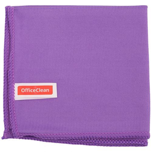Салфетка для стекол и зеркал OfficeClean, микрофибра, размер 30*30 см, фиолетовая / Салфетки хозяйственные №2