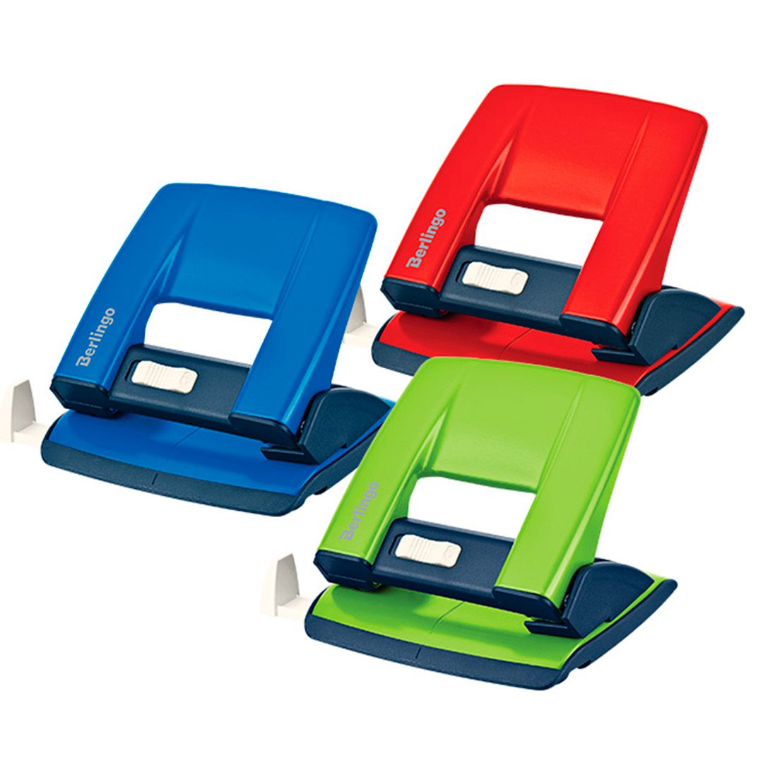 Дырокол Berlingo "Power TX", захват 20 листов, металлический, ассорти / Дыроколы до 20 листов