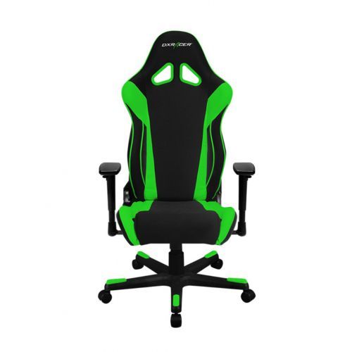 Игровое компьютерное кресло DX Racer OH RW 106 NE, эко-кожа, ткань, черно-зеленое / Игровые кресла