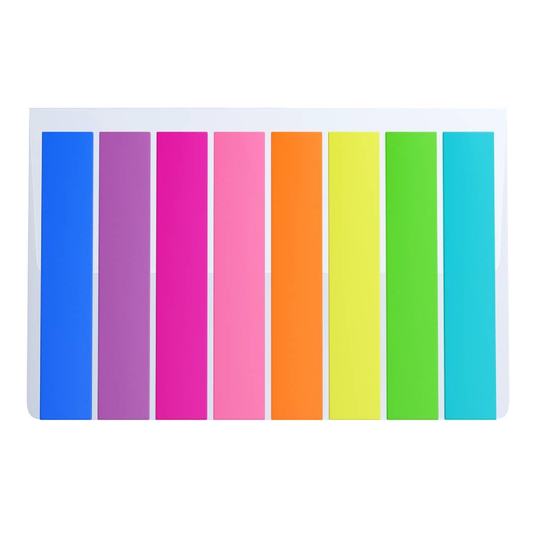 Закладки самоклеящиеся Berlingo, пластиковые, 45*8 мм, 8 неоновых цветов, 160 листов / Закладки самоклеящиеся №3