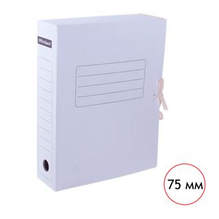 Мұрағаттық папка OfficeSpace, 75*250*320 мм, сыйымдылығы 700 параққа дейін, бауымен, ақ / Мұрағаттық қораптар және баулы папкалар