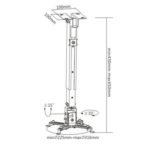 Крепление для проектора на потолок Brateck PRB-2 / null №2 oe.kz Крепление для проектора на потолок Brateck PRB-2 / null №2