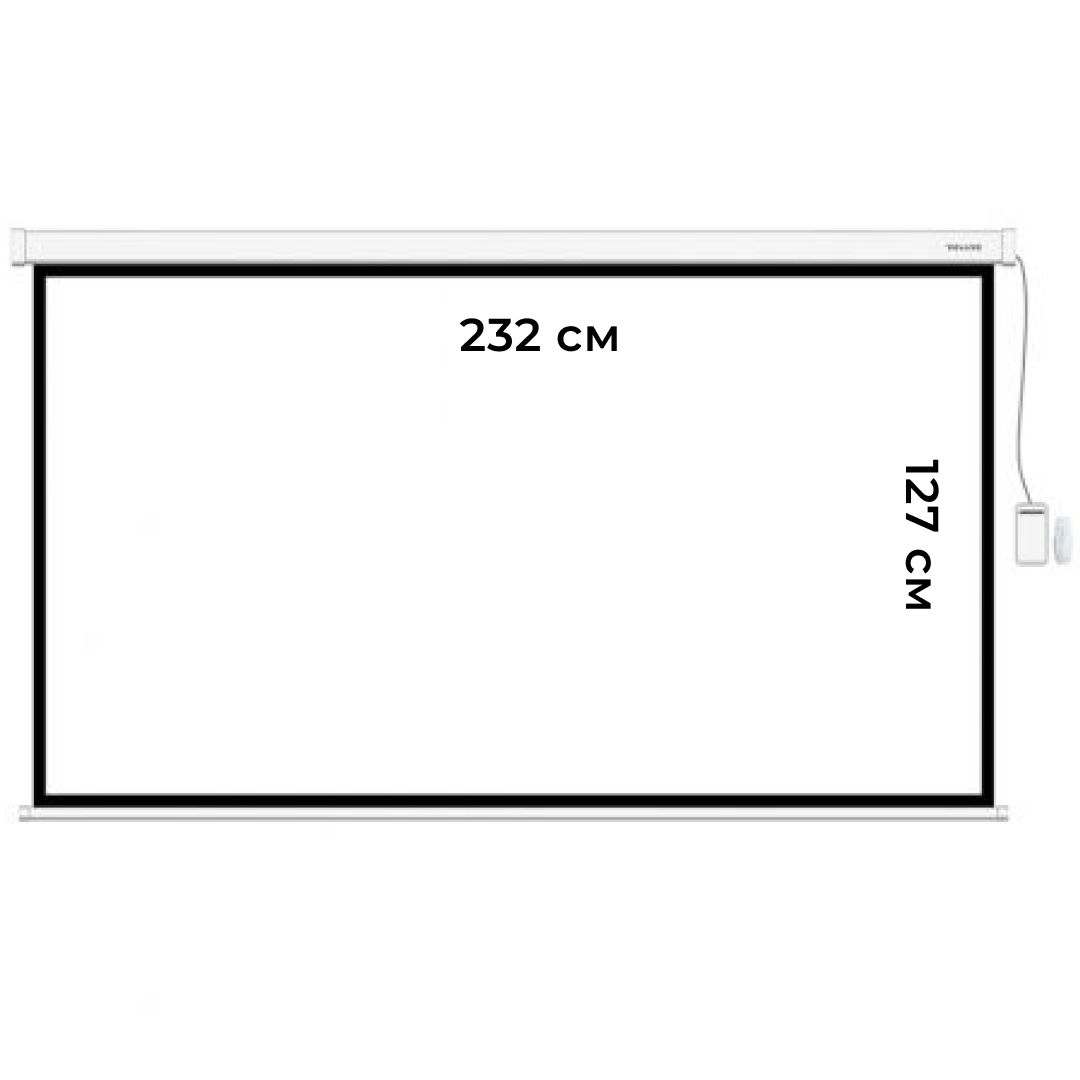 Настенный моторизованный экран Deluxe DLS-ERC240*135W, 232*127 см, с пультом Д/У