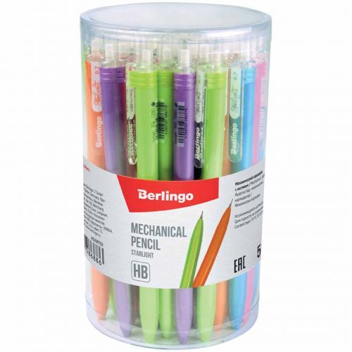 Карандаш механический Berlingo Starlight, 0,7 мм, HB, с ластиком, ассорти, цена за штуку / Карандаши механические №2