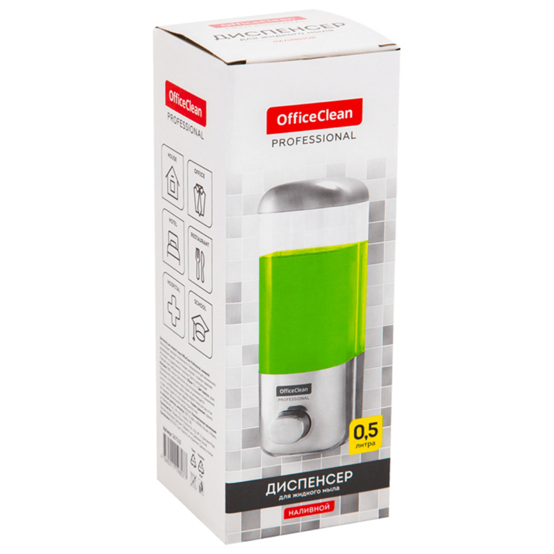Диспенсер для жидкого мыла OfficeClean Professional, пластик, 500 мл, хром / Диспенсеры для жидкого мыла №3