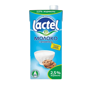 Молоко Lactel, 1 литр, 2,5%, тетрапакет / Молоко и сливки