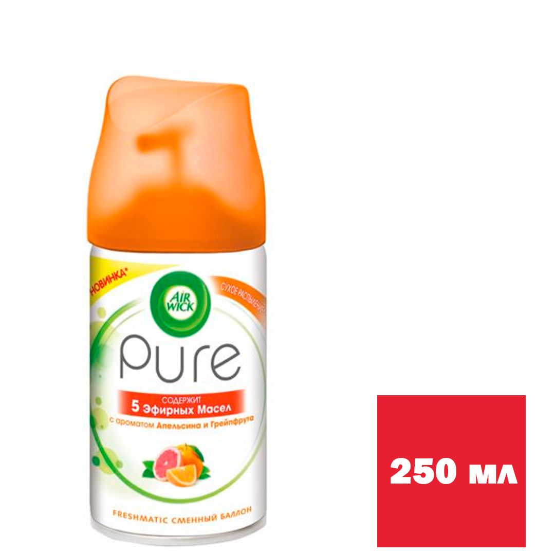 Сменные баллоны Airwick "Pure. Апельсин и грейпфрут", 250 мл / Баллончики для диспенсеров