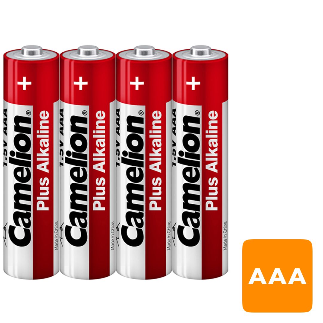 Батареялар Camelion Plus Alkaline шынашақты AAA LR03-SP4, 1.5V, қаптамада 4 дана, пленкада