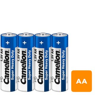 Батарейки Camelion Super Heavy Duty пальчиковые AA R6P-SP4B, 1.5V, 4 шт./уп, в пленке / Батарейки