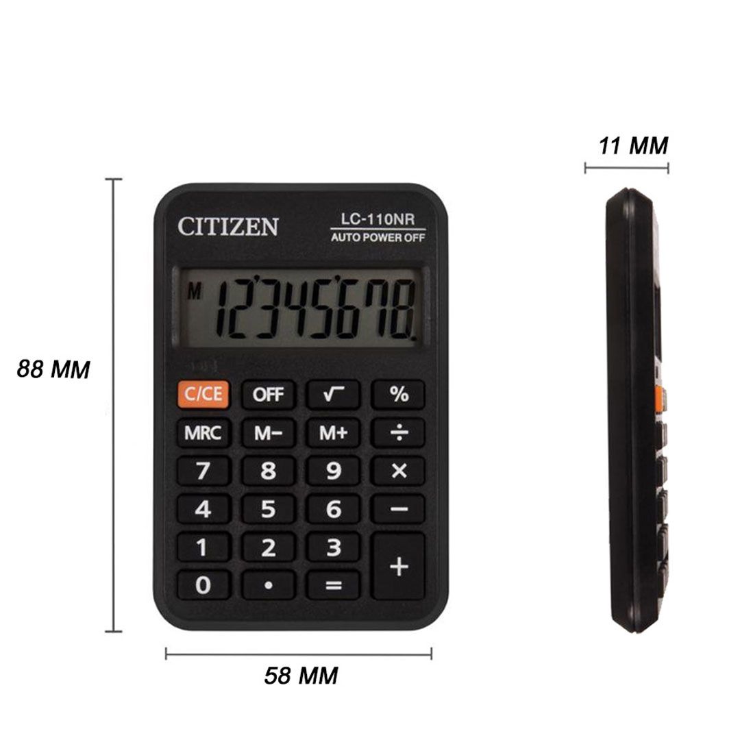 Калькулятор карманный Citizen LC-110NR, 8 разрядный, размеры 58*88*11 мм / Калькуляторы карманные №6